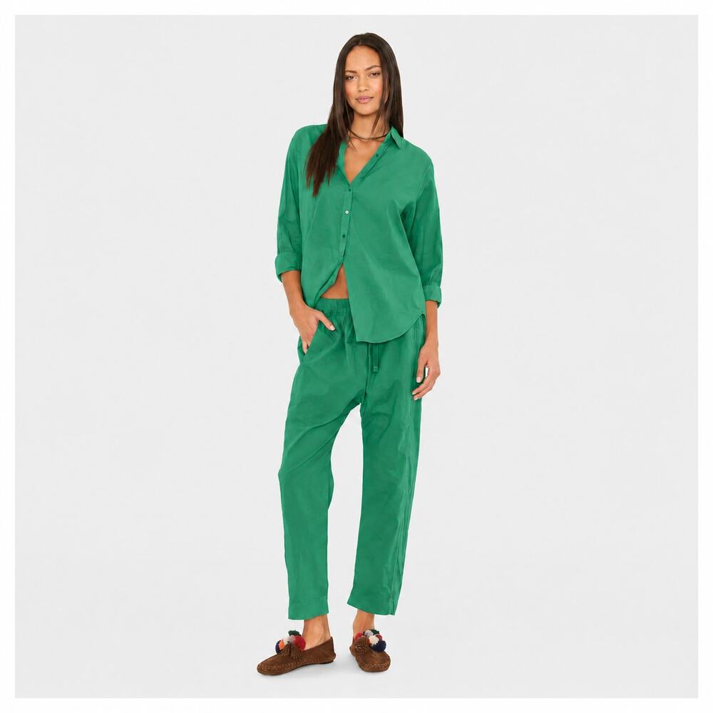 Xirena Draper Pull On Drawstring Pant Alpine Green M Cotton Poplin NWT Coastal